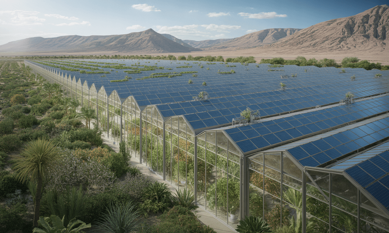 Agrivoltaic arrays over cropland, Iraq